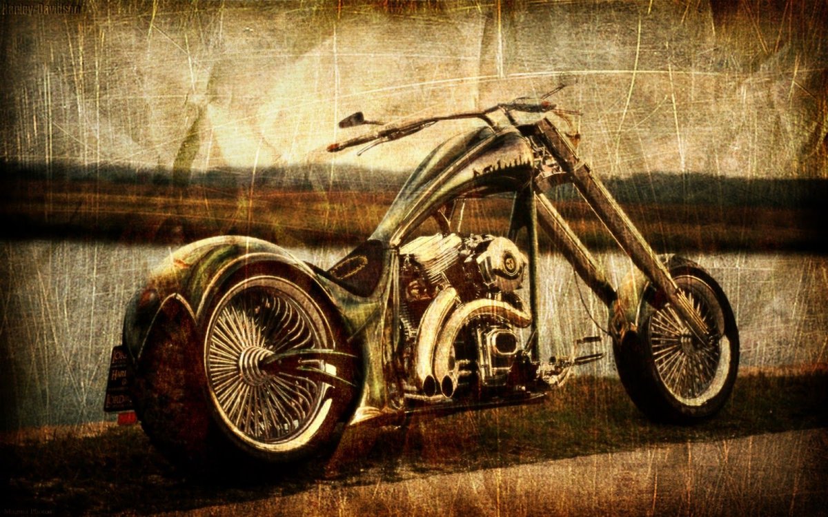 Harley Davidson чоппер Wallpaper