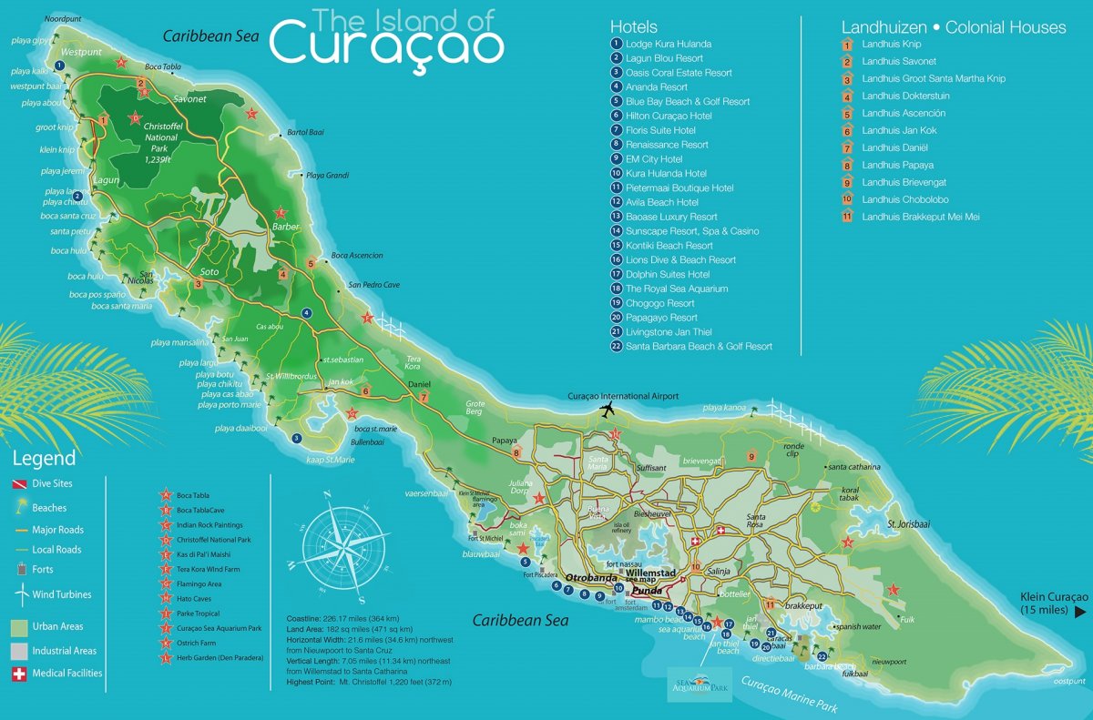 Остров Кюрасао на карте
