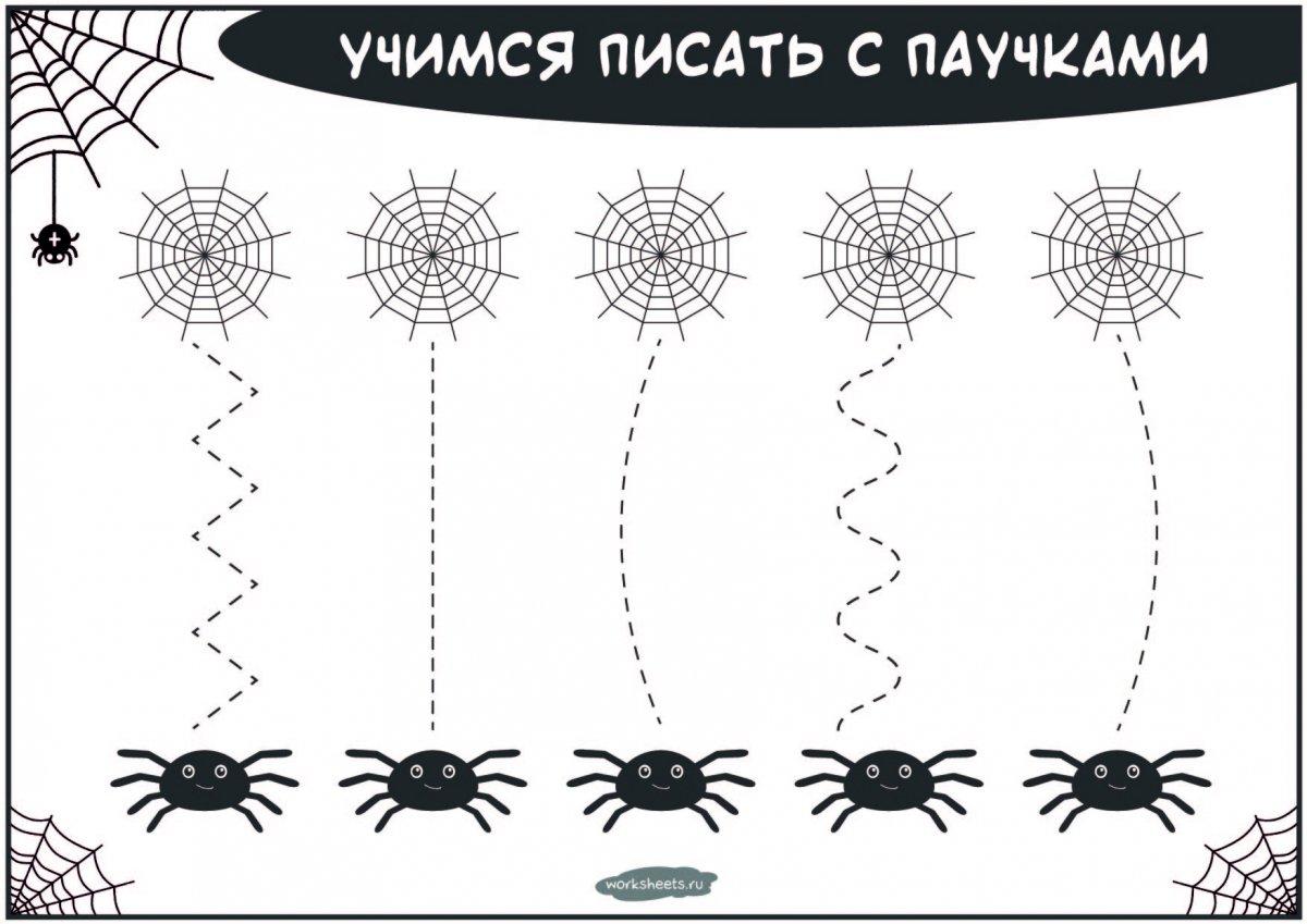 Задания про пауков для детей
