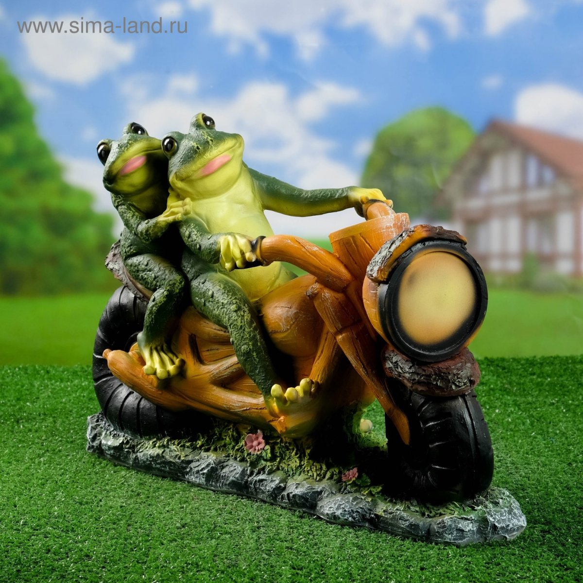 Лягушка на мотоцикле с люлькой