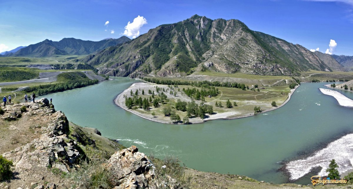 Алтай слияние рек Чуя и Катунь