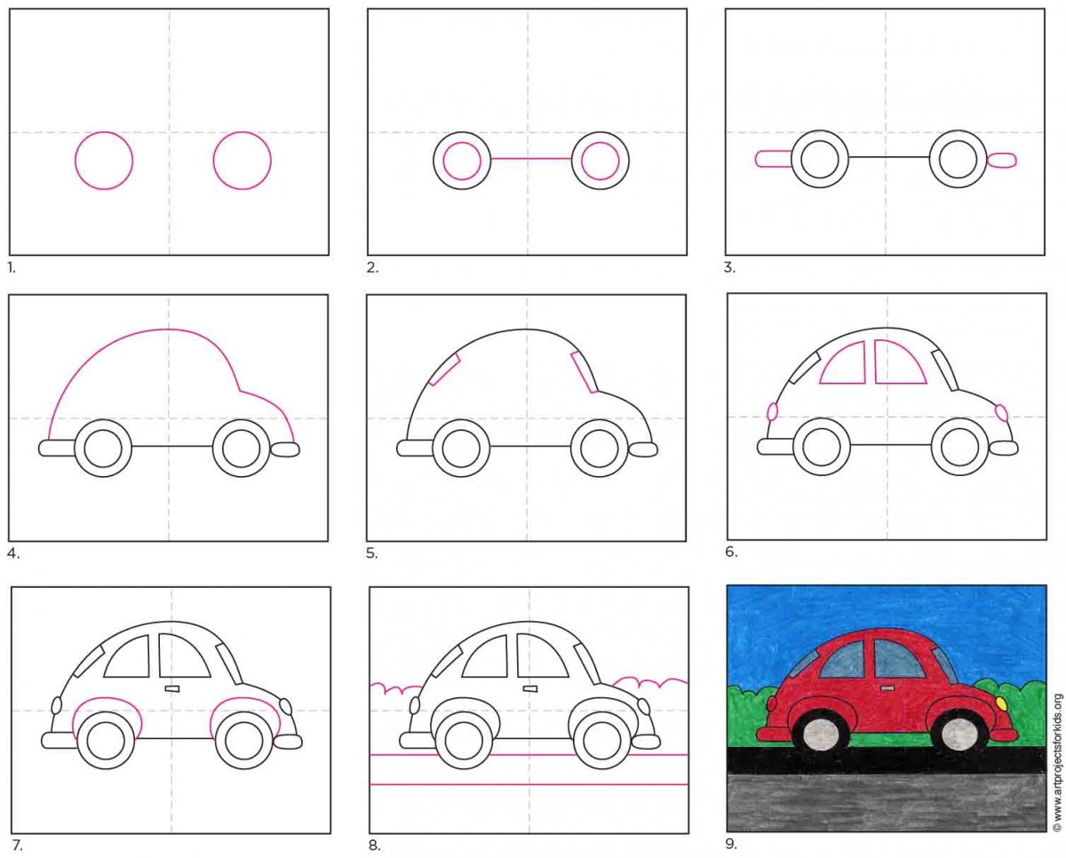 How to draw a car Step by Step