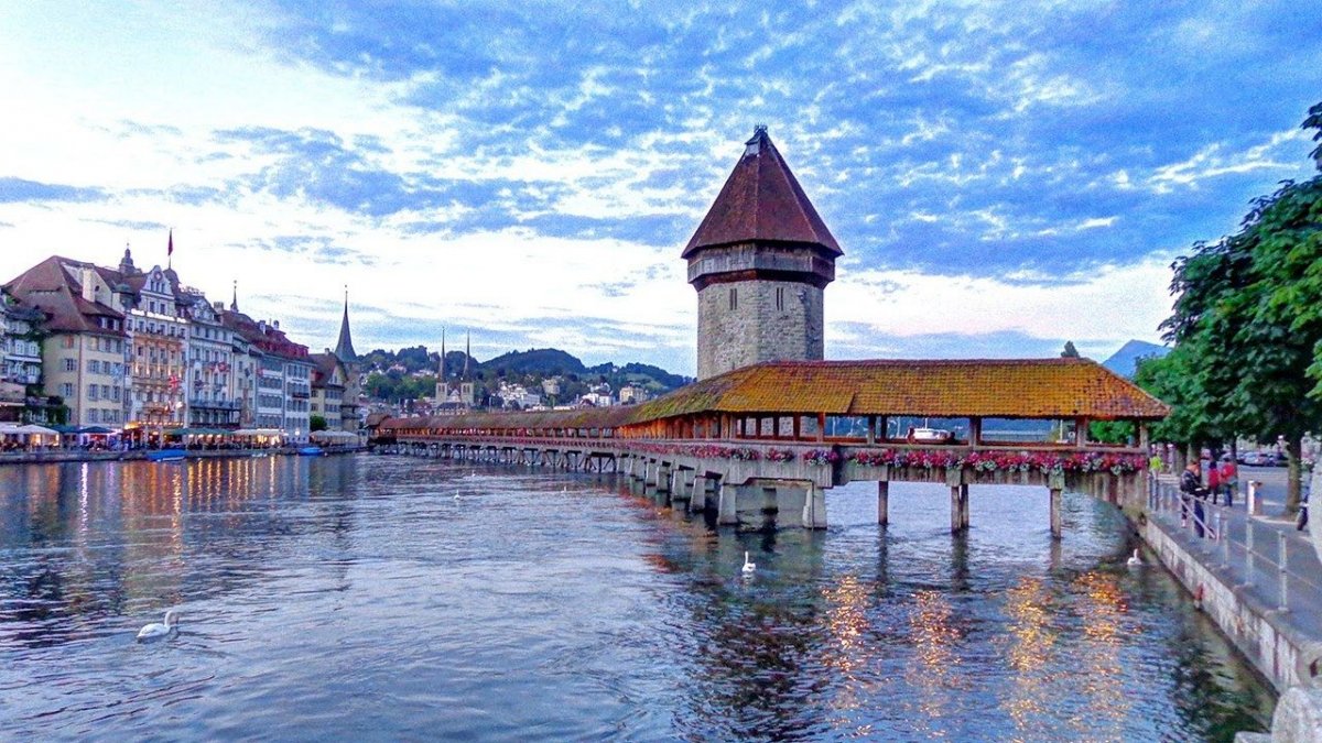Швейцария.Люцерн - часовенный мост
