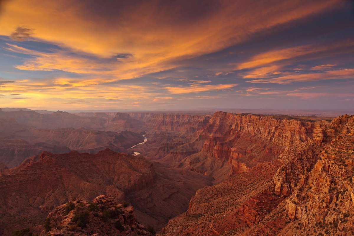 Большой каньон, штат Аризона, США закат