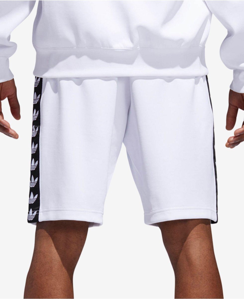Белые шорты адидас с белым логотипом