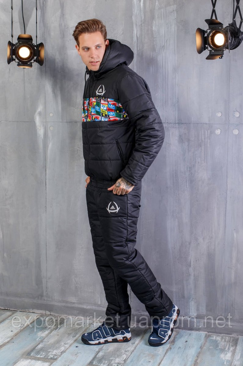 Зимний спортивный костюм adidas мужской на синтепоне