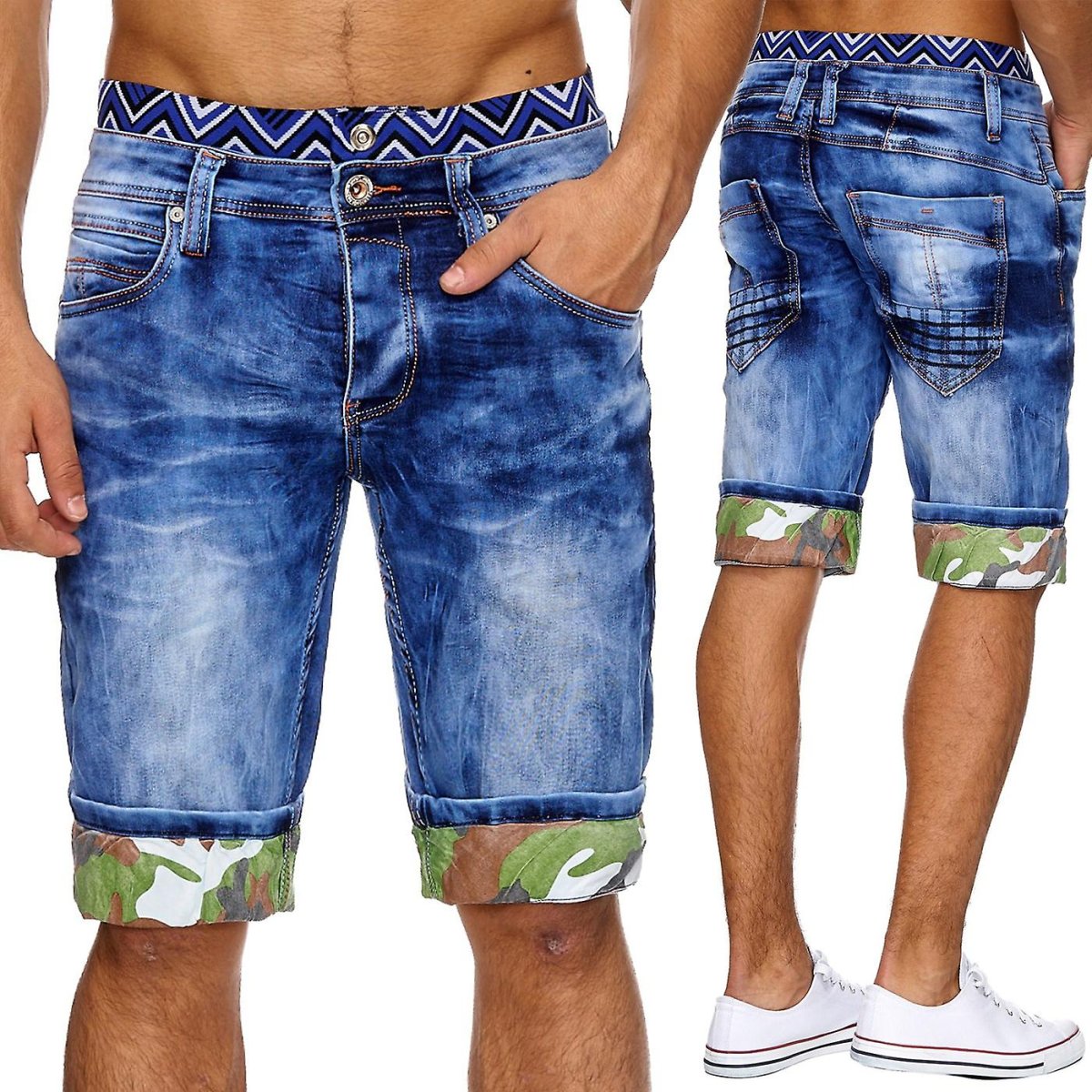 Men in Oversized Bermuda shorts
