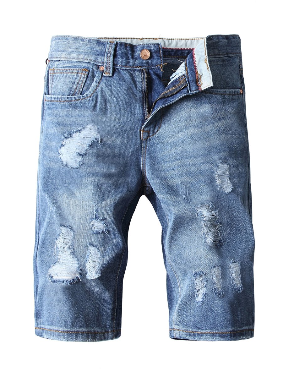 Мужские джинсовые шорты с необработанными краями