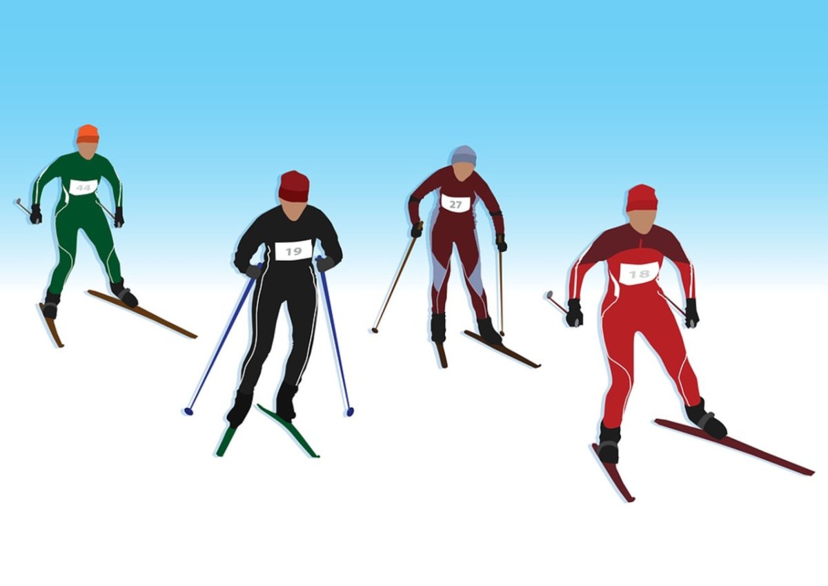 Лыжные гонки на прозрачном фоне