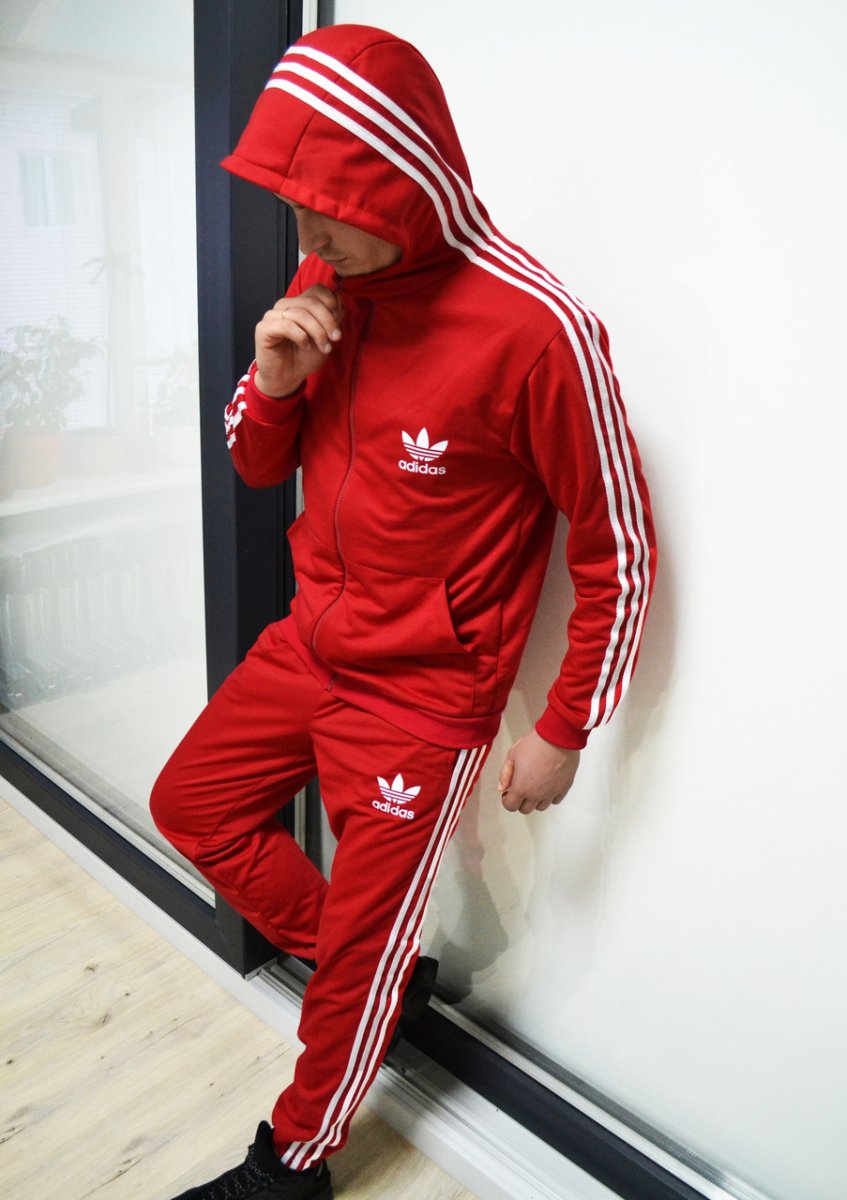 Спортивный костюм адидас мужской красный