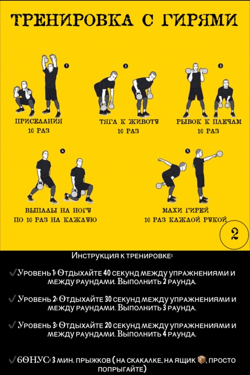 План тренировок с гирями