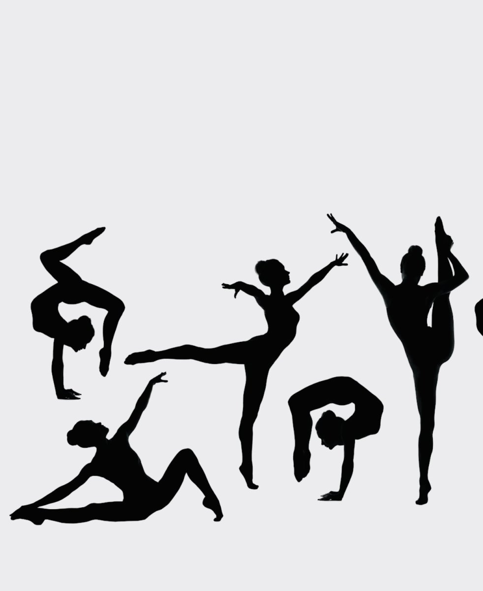 Гимнастка на бревне силуэт