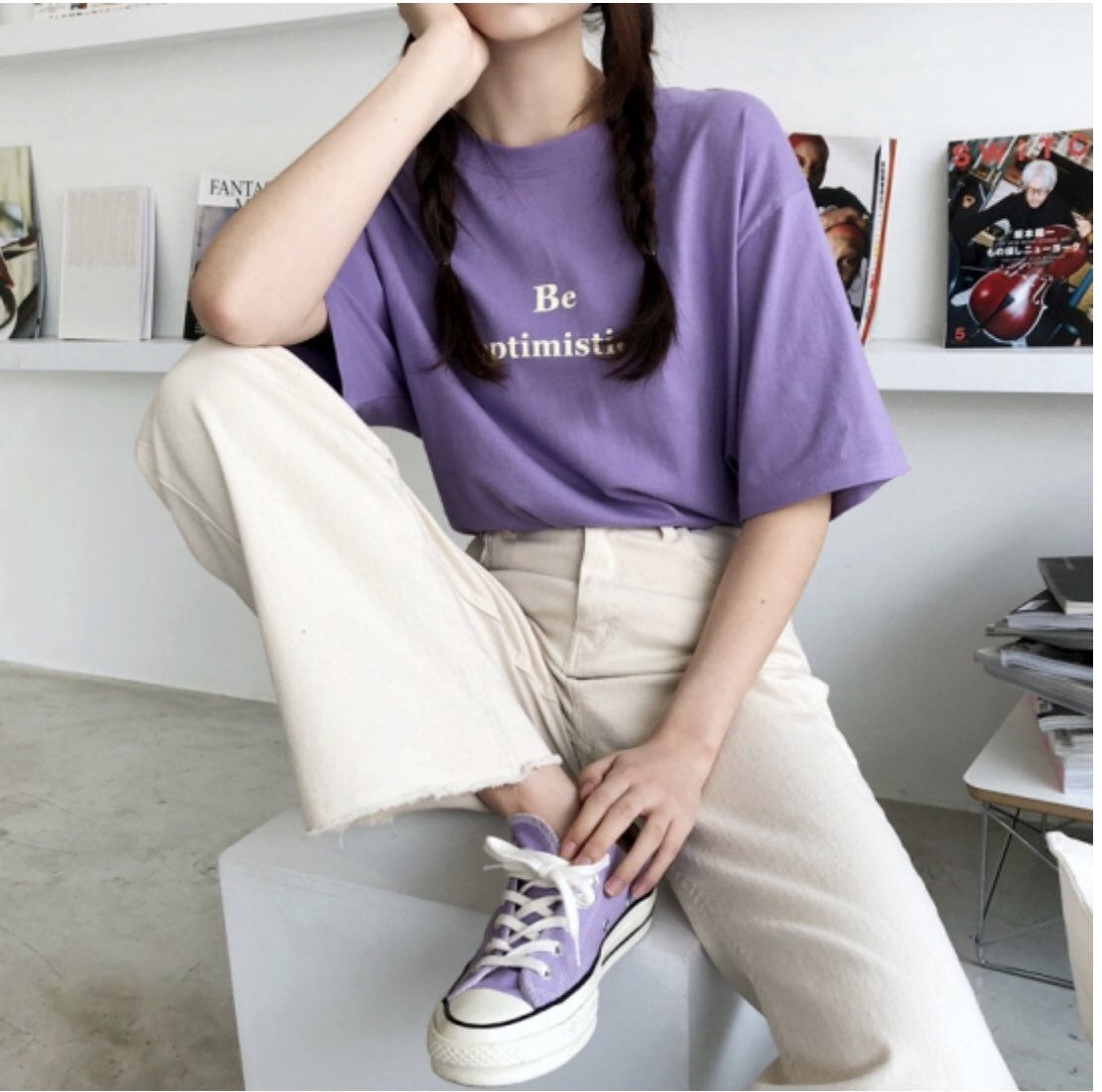 Фиолетовая одежда в корейском стиле