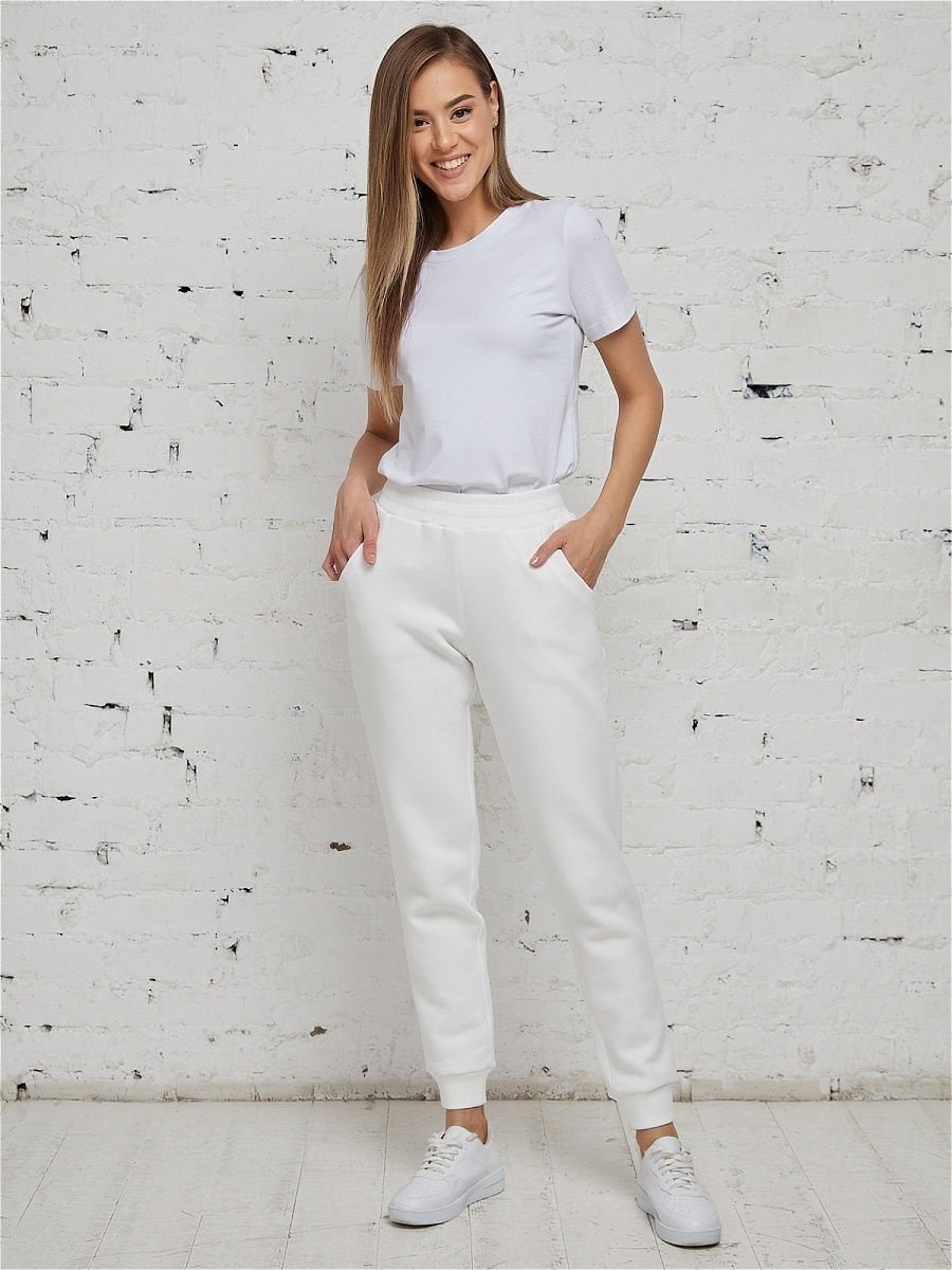 Белые женские спортивные штаны