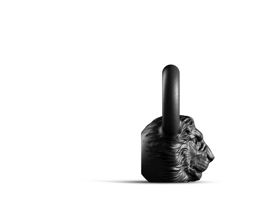 Гиря цельнолитая Iron head Лев 16 кг