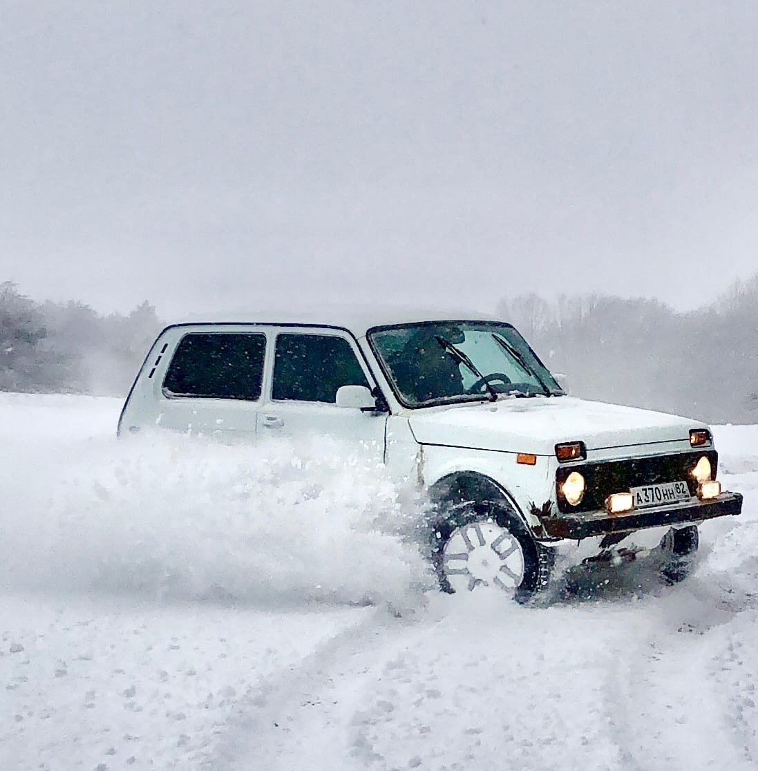 Нива в снегу цвет сафари