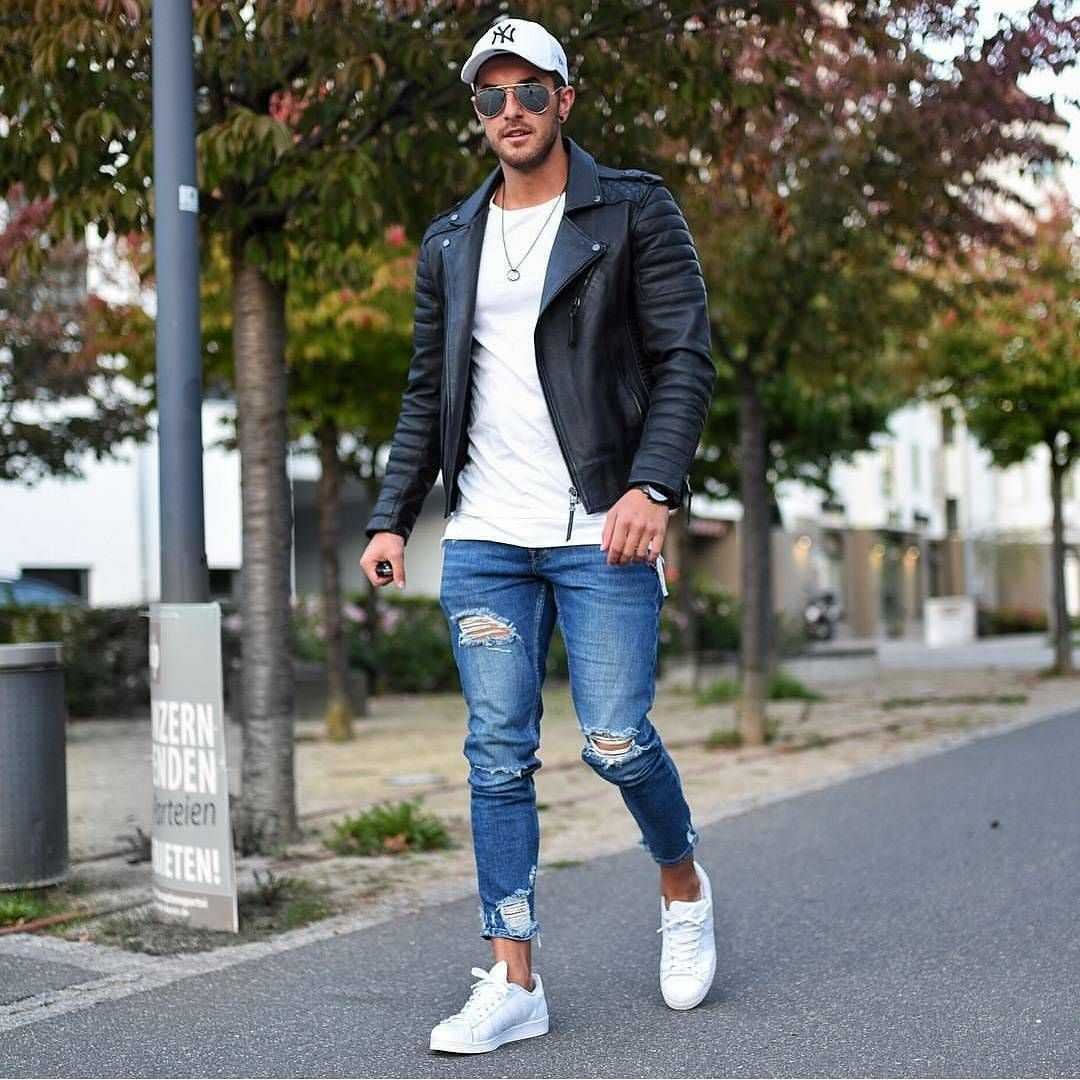 Джинсы с кедами мужские