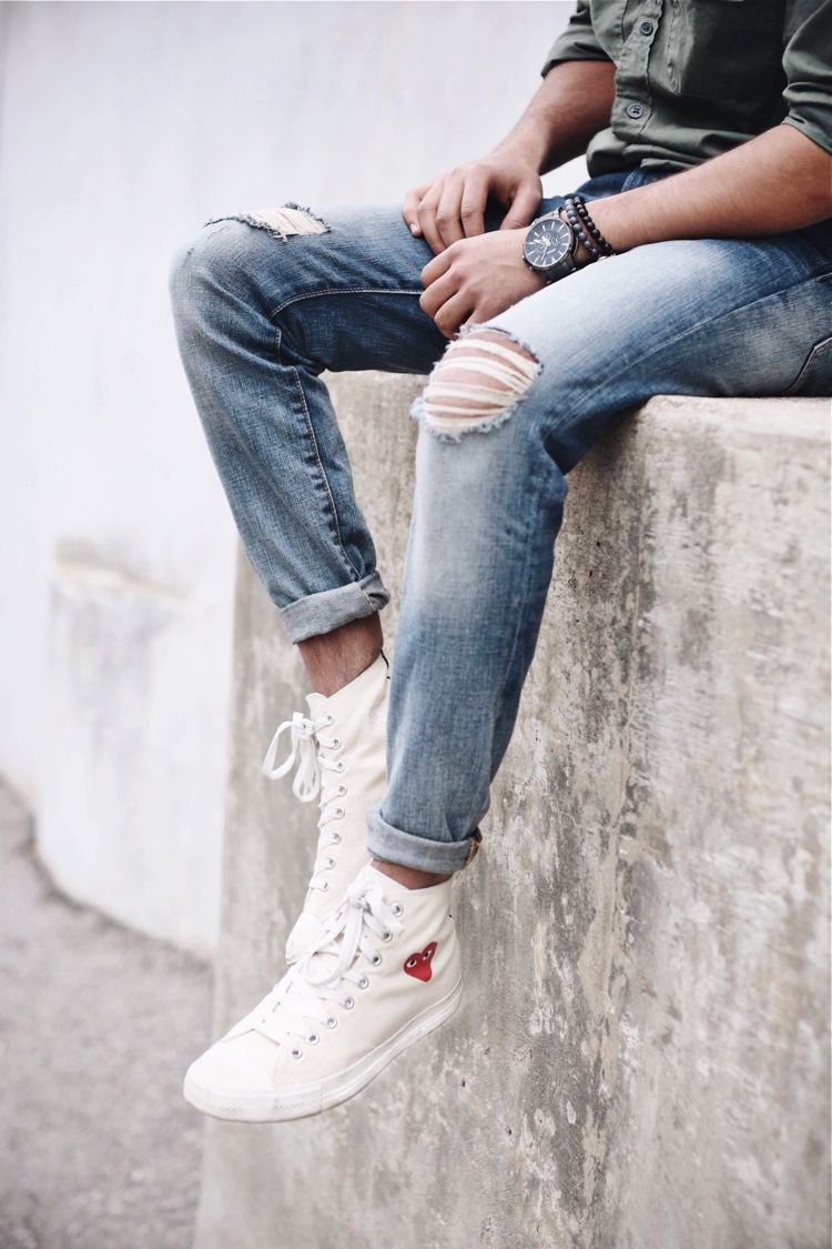 Джинсы с конверсами