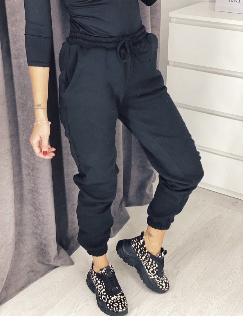 Спортивные брюки флис черные женские модные