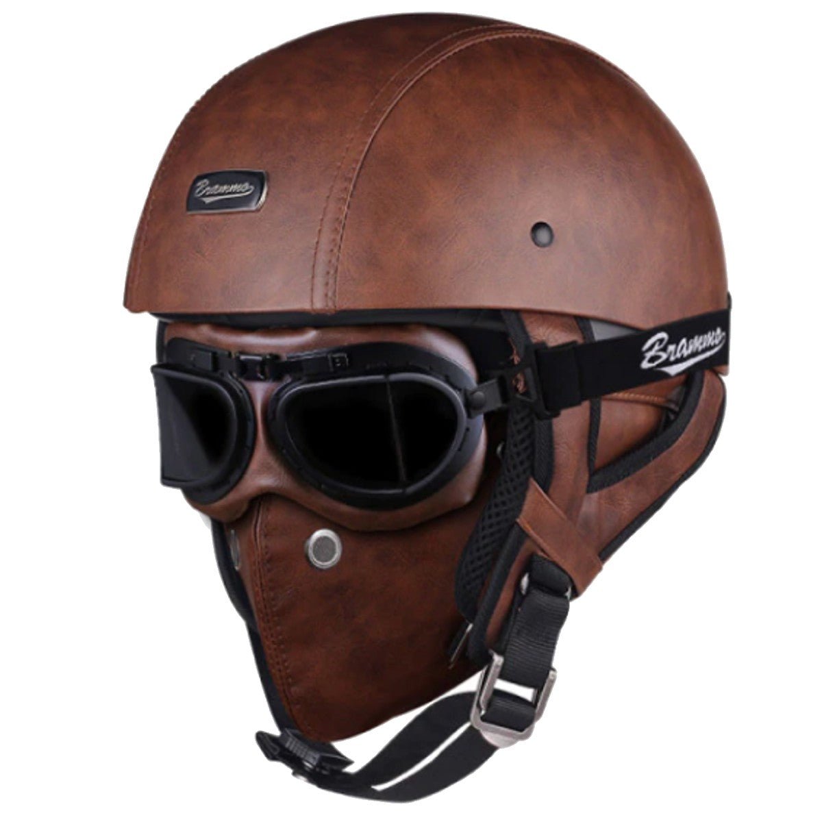 Полулицевой винтажный мотоциклетный шлем