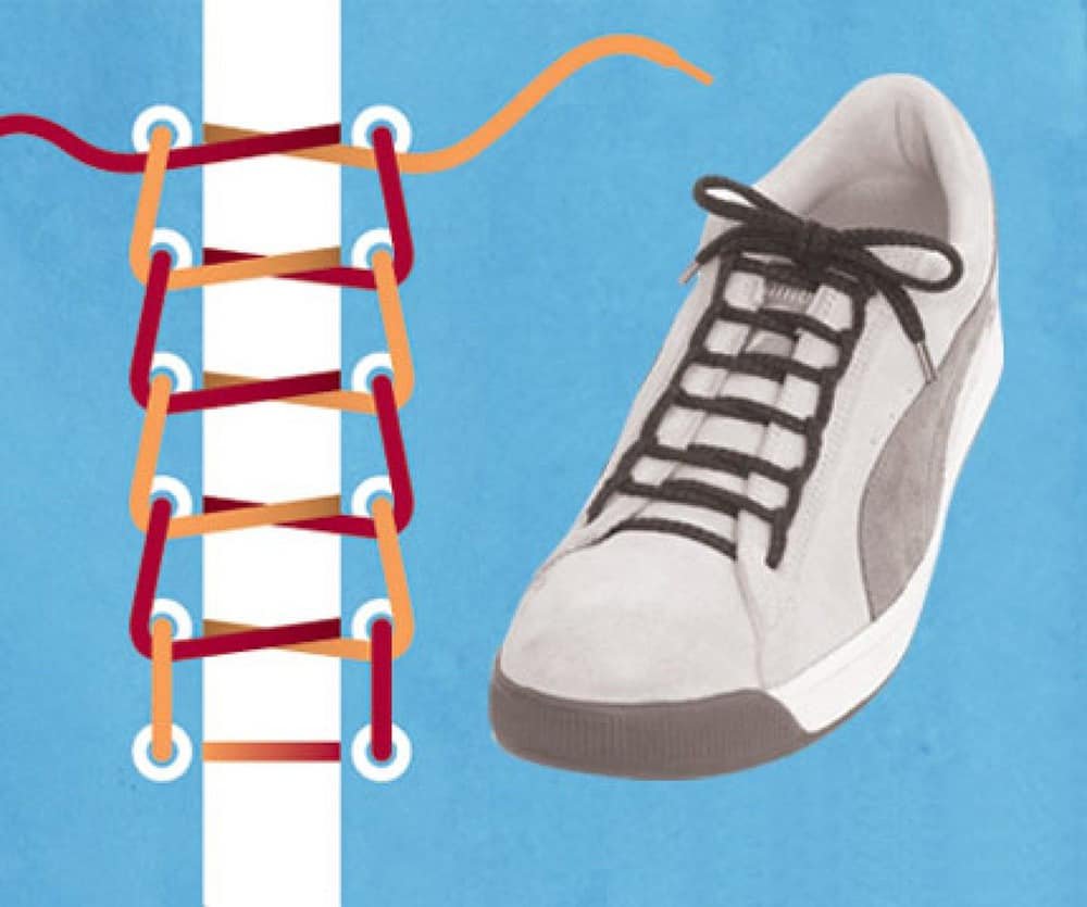 Способы завязывания шнурков на кроссовках