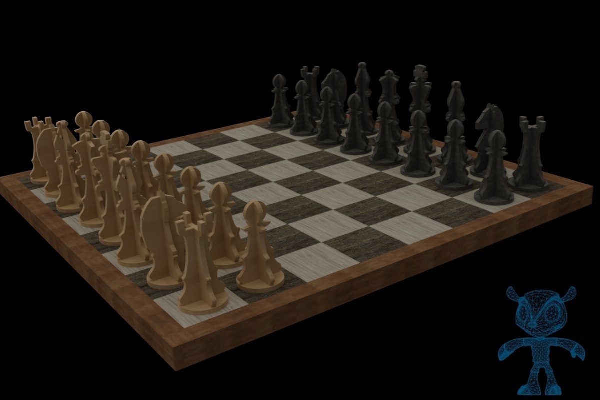 Шахматы 3d модель для опенофис
