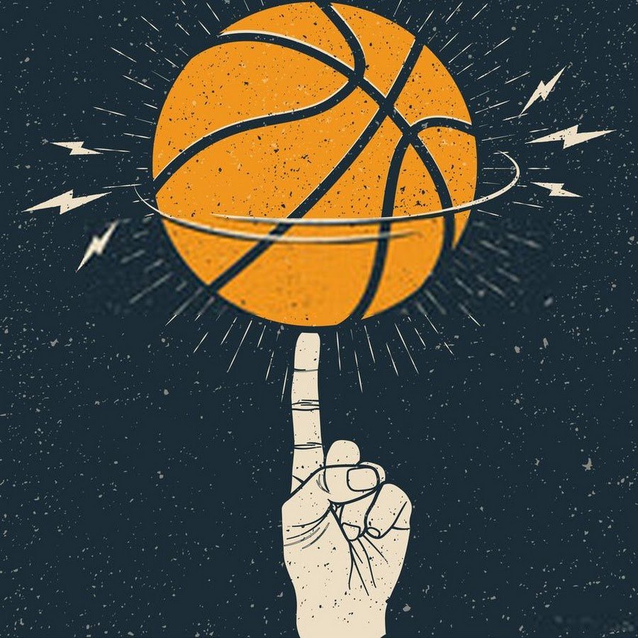 Баскетбольный мяч крутится на пальце