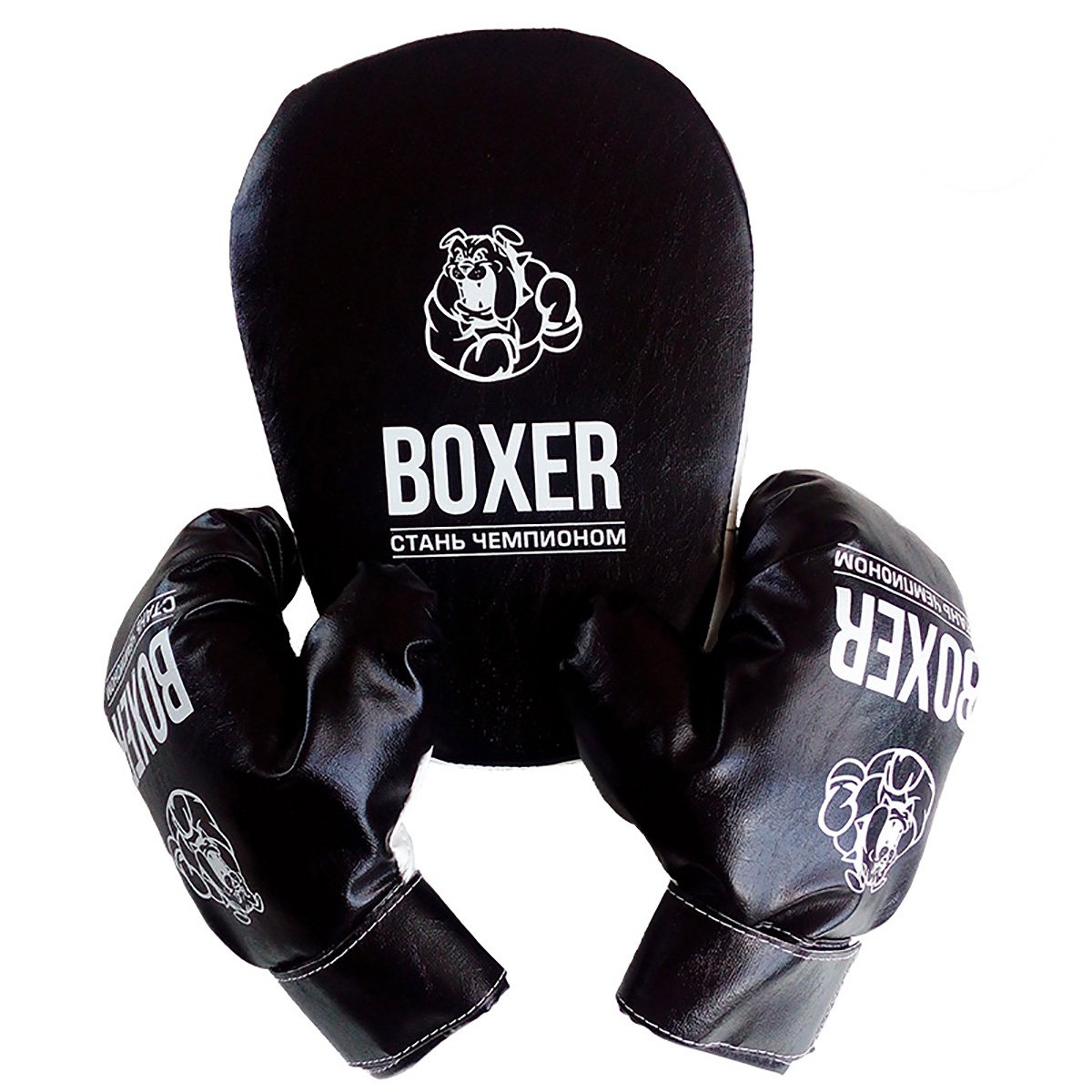 Боксерский набор №7 (лапа и перчатки) ткань, 99818