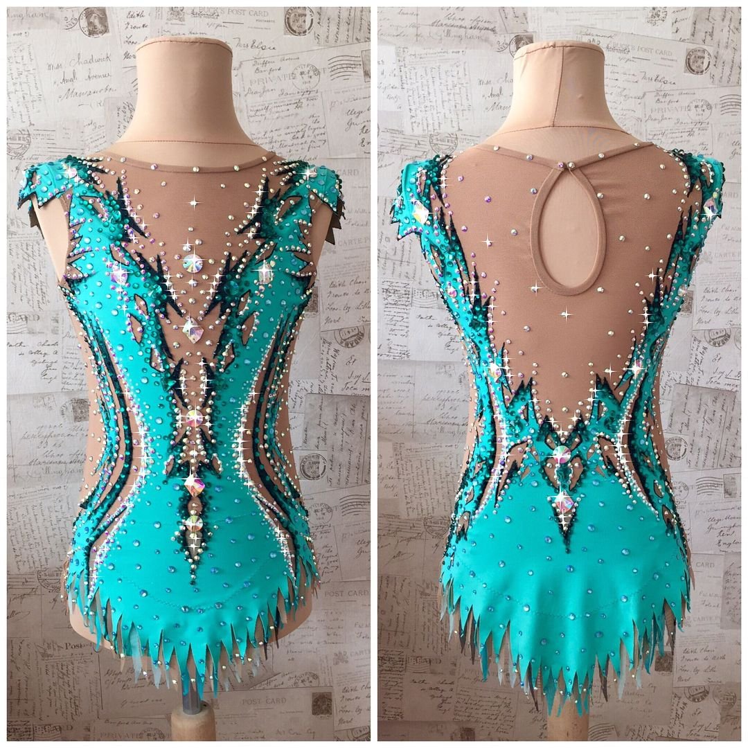 Бирюзовый купальник для художественной гимнастики