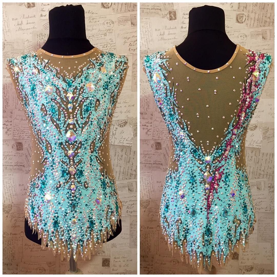 Бирюзовый купальник для художественной гимнастики