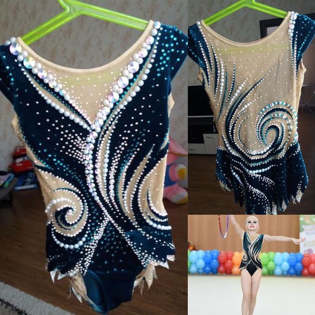 Купальник для гимнастики со стразами