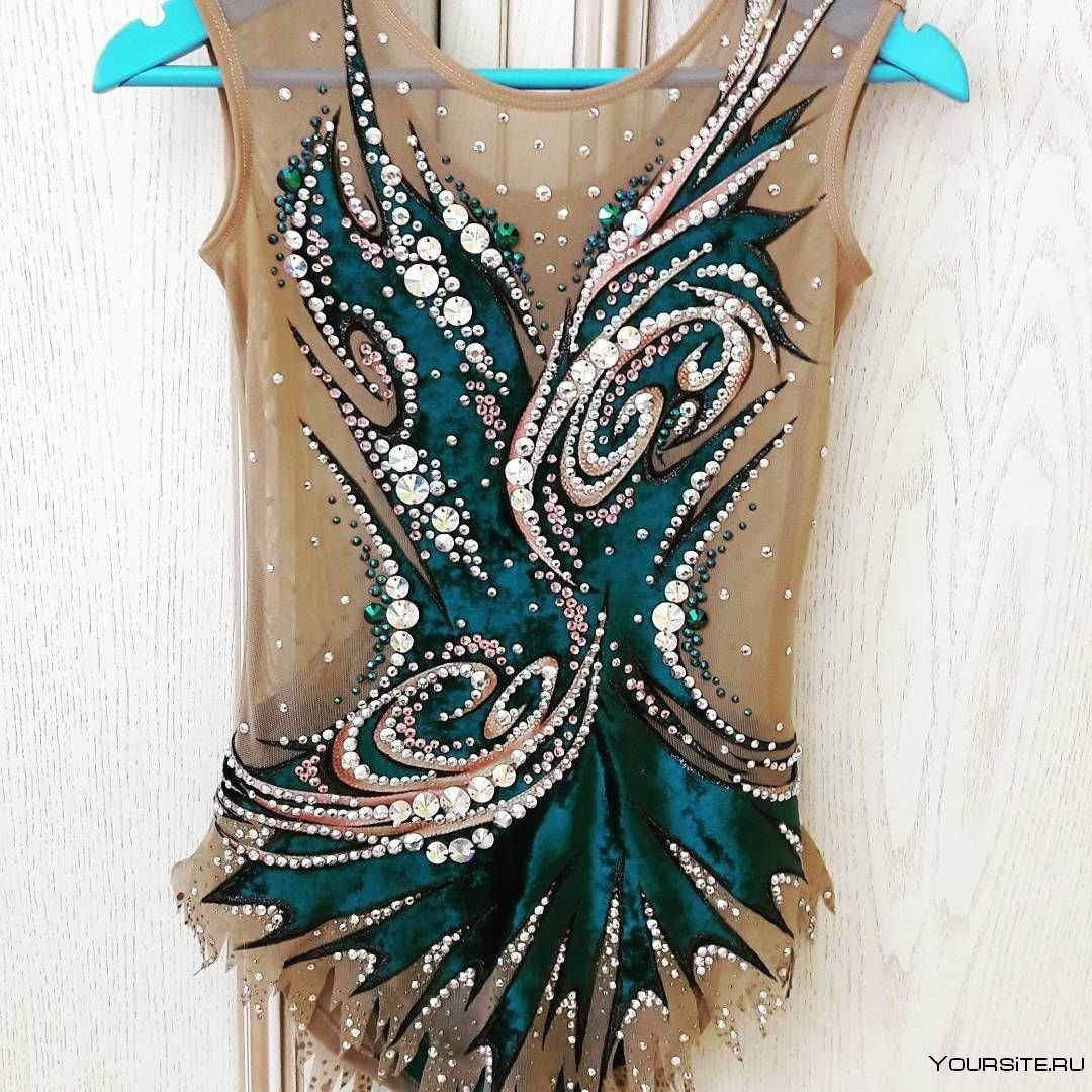 Купальник для художественной гимнастики изумруд