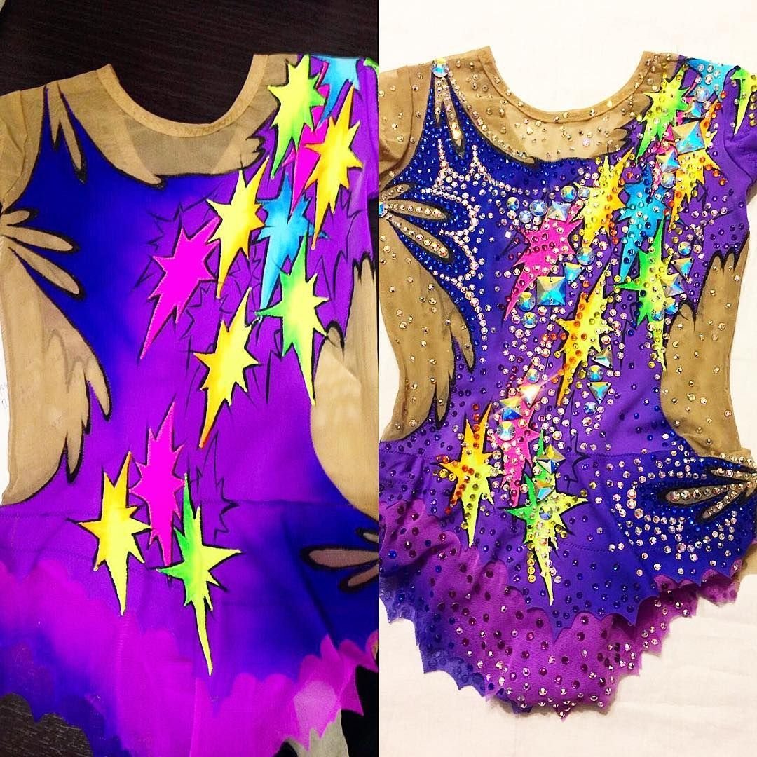 Купальник для гимнастики со стразами