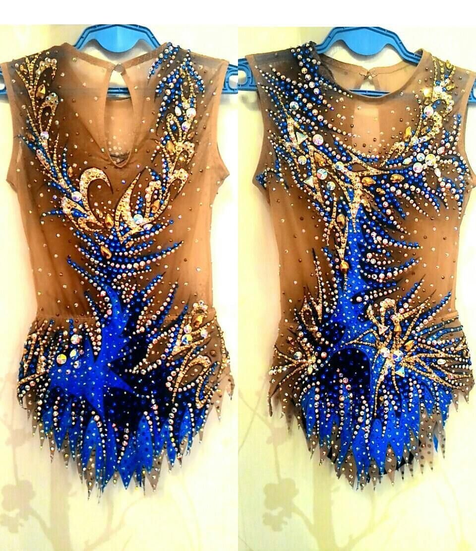 Купальник для художественной гимнастики синий