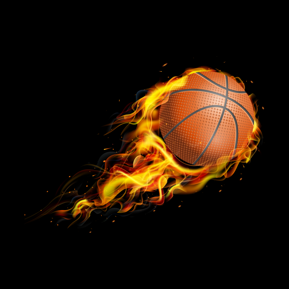 Горящий баскетбольный мяч