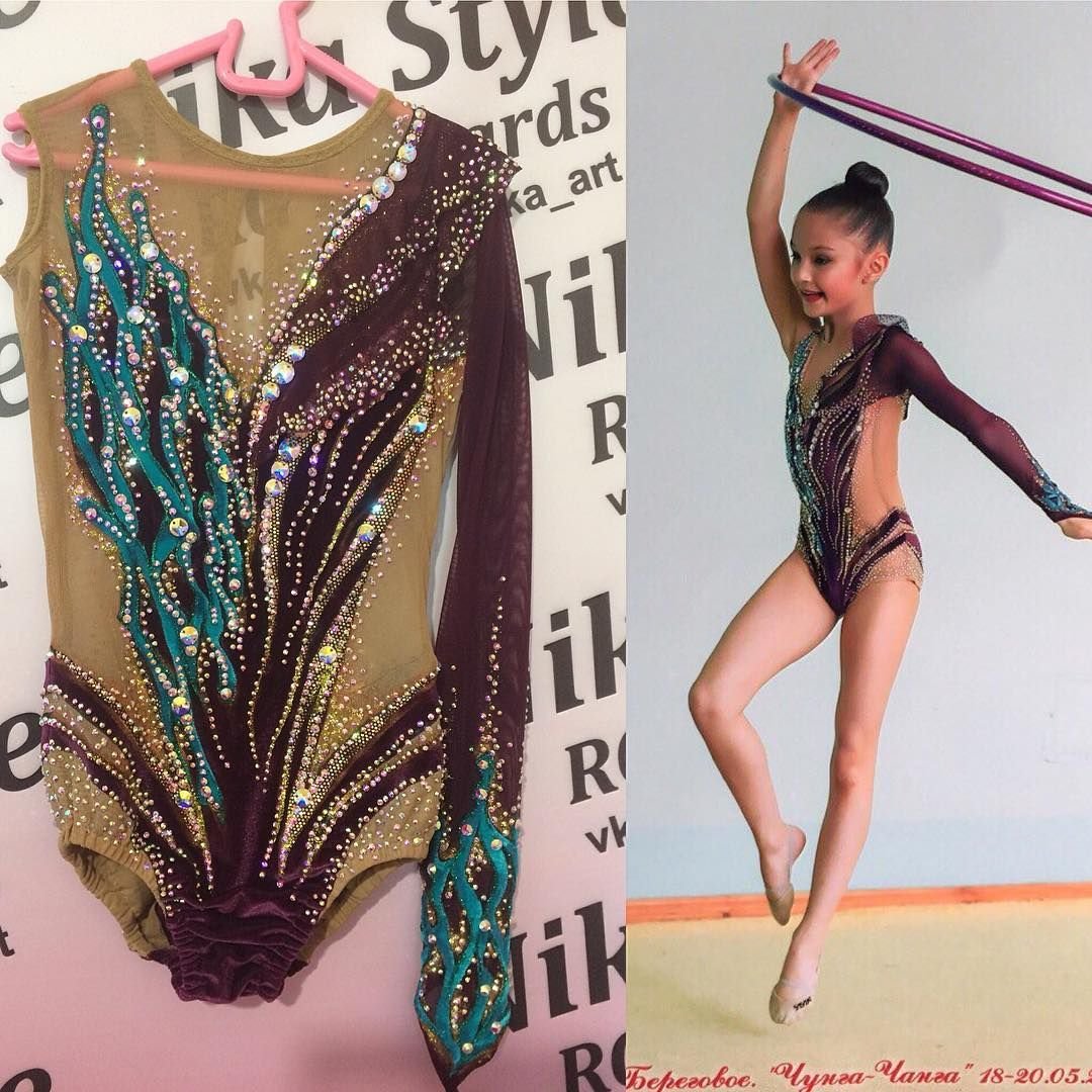 Купальник для художественной гимнастики с одним рукавом
