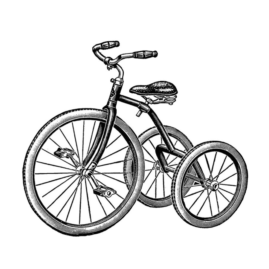 Раскраска трехколесный велосипед