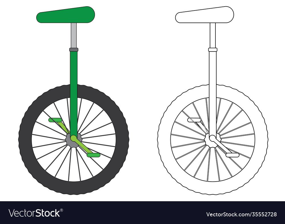 Раскраска одноколесный велосипед