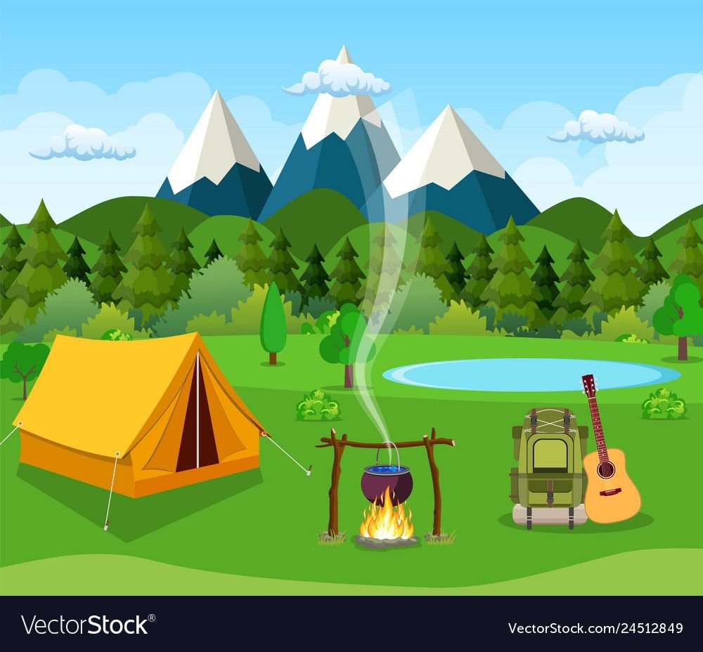 Палаточный лагерь вектор