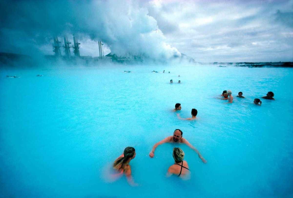 Голубая Лагуна Исландия Гейзер