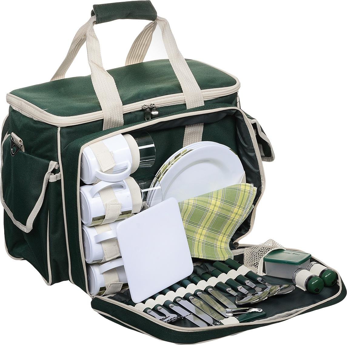 Набор для пикника "Green Glade", 4 персоны, цвет: коричневый, 36 предметов. 3141