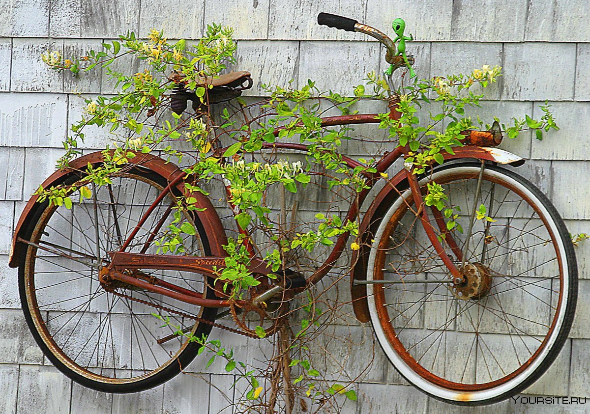 Цветочница из старого велосипеда