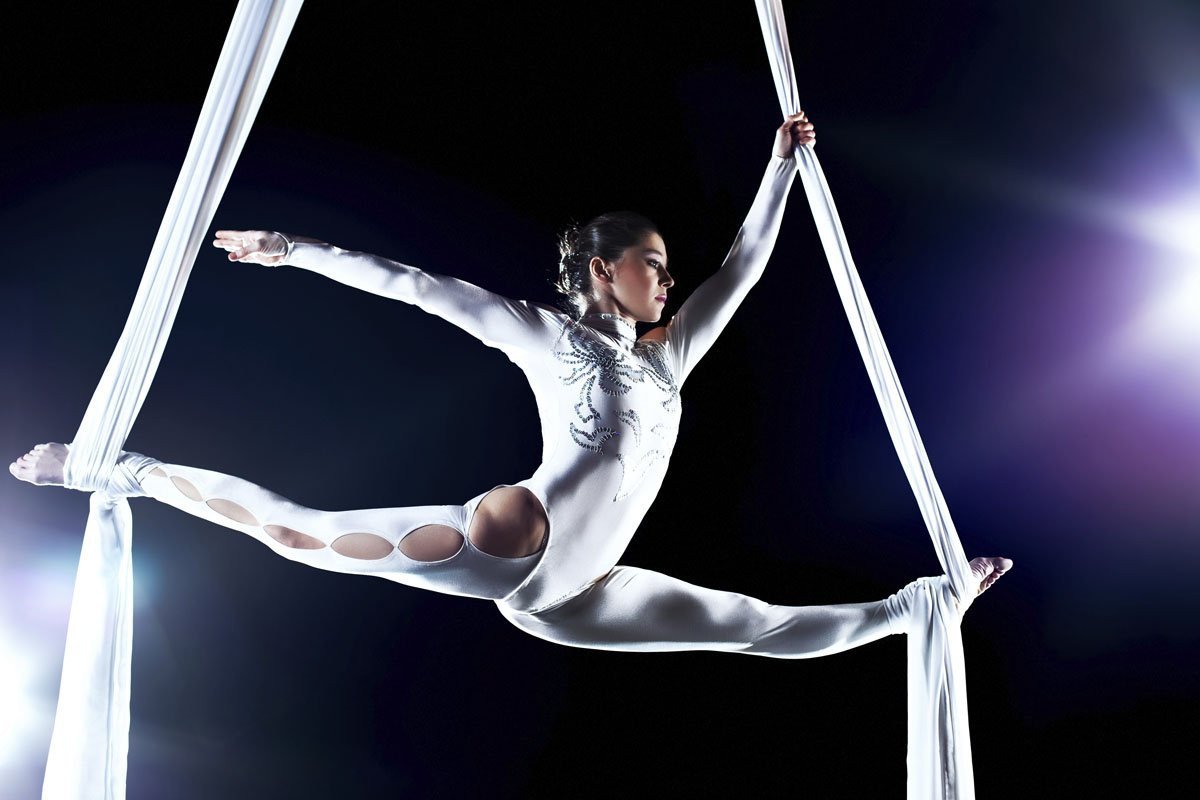 Воздушная гимнастка в цирке