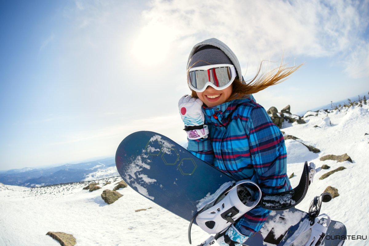 Девочка на сноуборде