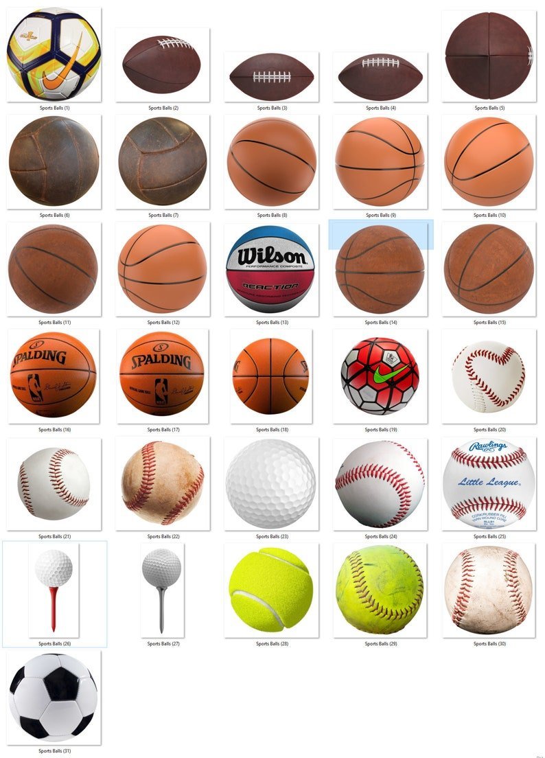 Виды спортивных мячей