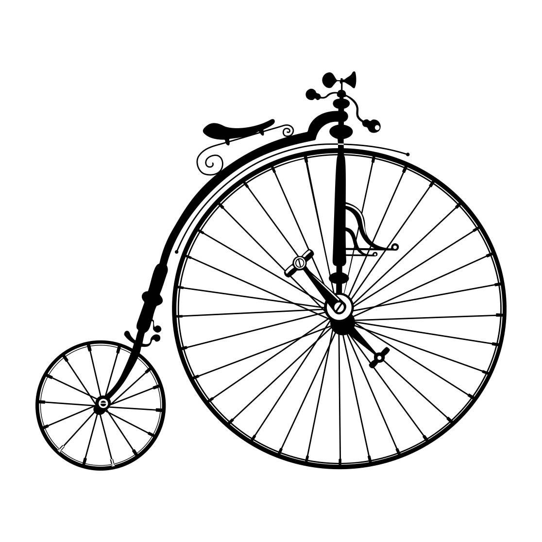 Велосипед с большим колесом вектор