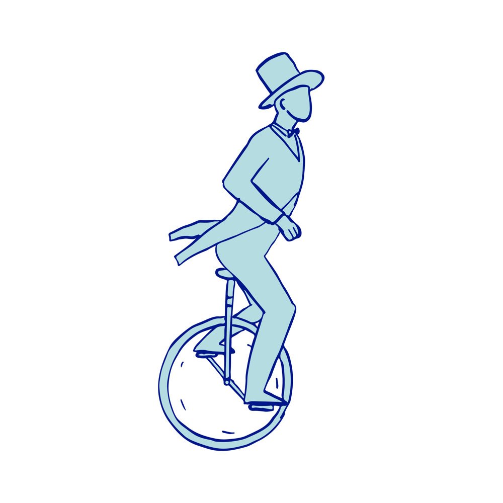 Одноколесный велосипед иллюстрация