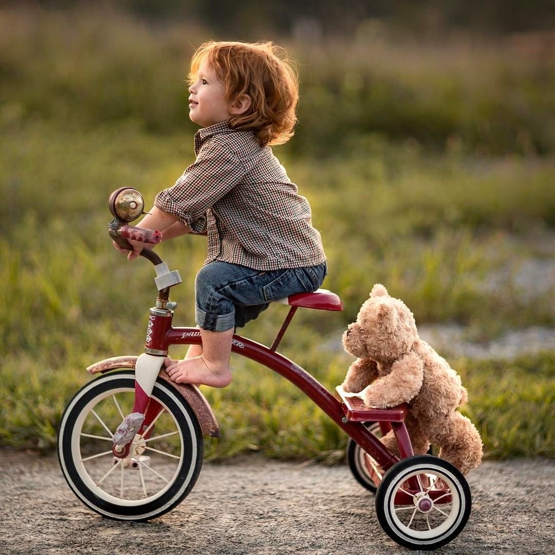 Фотосессия детей с велосипедом