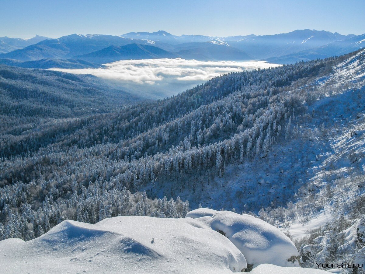 Плато Лаго-Наки Адыгея зима