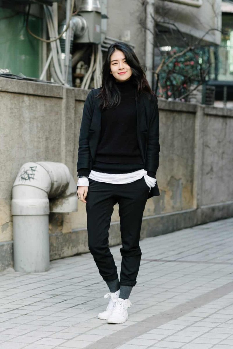 Корейская одежда для девушек черная
